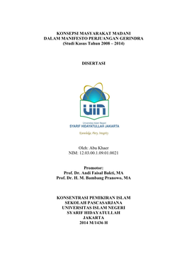 KONSEPSI MASYARAKAT MADANI DALAM MANIFESTO PERJUANGAN GERINDRA (Studi Kasus Tahun 2008 – 2014)