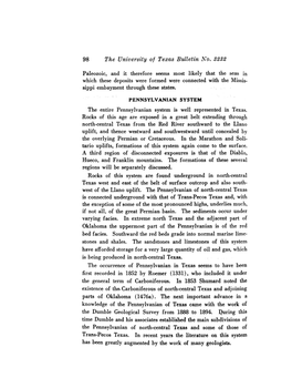 Paleozoic, and It Therefore Seems Most Likely That the Seas in Which These Deposits Were Formed Were Connected with the Missis• Sippi Embayment Through These States