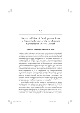 2. Ignasio Francis.P65 16 19/01/2006, 09:54 Nyamnjoh & Jimu: Success Or Failure of Developmental States in Africa 17