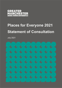 Places for Everyone 2021 Statement of Consultation