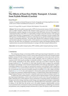 The Effects of Fare-Free Public Transport: a Lesson from Frýdek