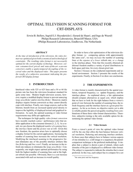 Optimal Television Scanning Format For