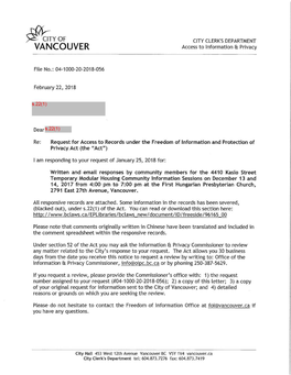 City of Vancouver; and 4) Detailed Reasons Or Grounds on Which You Are Seeking the Review