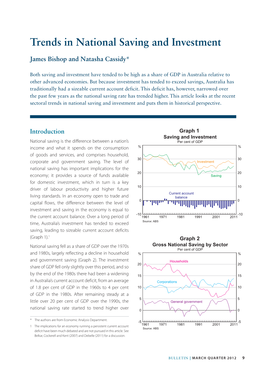 Trends in National Saving and Investment