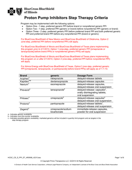 Proton Pump Inhibitors Step Therapy Criteria