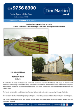 41 Creevy Road and 130 Saintfield Road