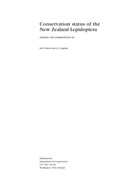 Conservation Status of the New Zealand Lepidoptera