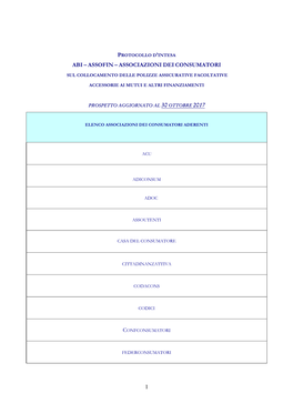 1 Abi – Assofin – Associazioni Dei Consumatori