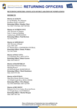 Returning Officers