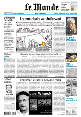 LE MONDE/PAGES<UNE>