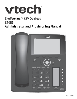 SIP Deskset ET685 Administrator and Provisioning Manual