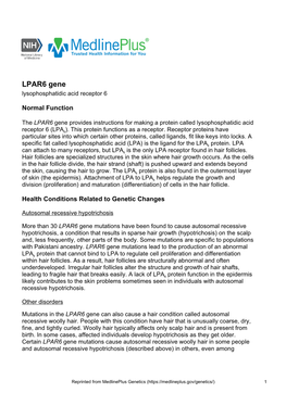 LPAR6 Gene Lysophosphatidic Acid Receptor 6