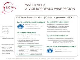 WSET L3 & Tour EN