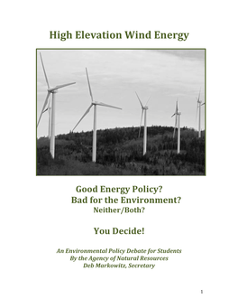 High Elevation Wind Energy