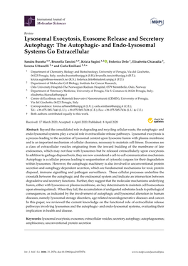 Lysosomal Exocytosis, Exosome Release and Secretory Autophagy: the Autophagic- and Endo-Lysosomal Systems Go Extracellular