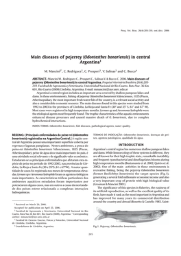 Diseases of Pejerrey ( Odontesthes Bonariensis ) in Central in Central