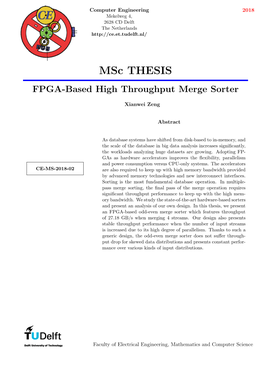Msc THESIS FPGA-Based High Throughput Merge Sorter