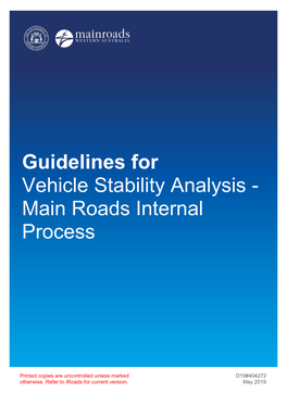 Guidelines for Vehicle Stability Analysis - Main Roads Internal Process