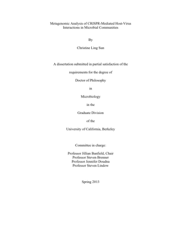 Metagenomic Analysis of CRISPR-Mediated Host-Virus Interactions in Microbial Communities