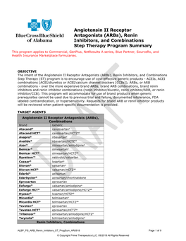 Angiotensin II Receptor Antagonists (Arbs), Renin