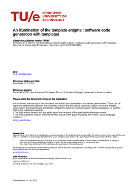 An Illumination of the Template Enigma : Software Code Generation with Templates