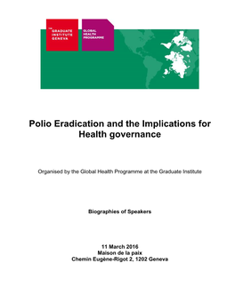 Polio Eradication and the Implications for Health Governance