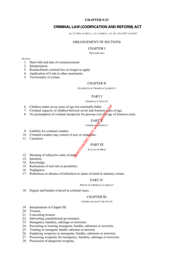 Criminal Law (Codification and Reform) Act