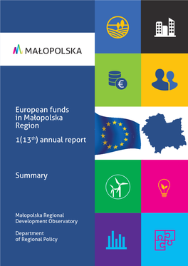 Summary European Funds in Małopolska Region 1(13Th) Annual
