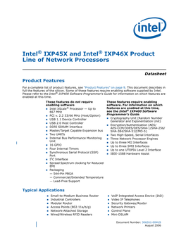 Intel IXP45X and Intel IXP46X Product Line of Network Processors