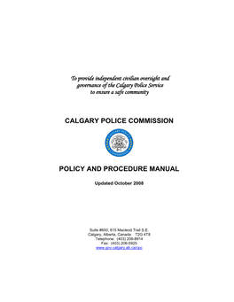 Policy and Procedure Manual