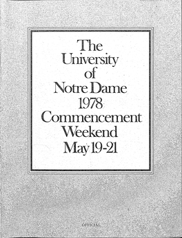 1978-05-21 University of Notre Dame Commencement Program