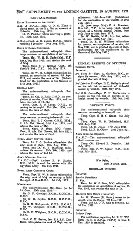 683(T Supplement to the London Gazette, 29 August, 1921