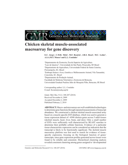 Chicken Skeletal Muscle-Associated Macroarray for Gene Discovery