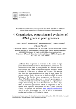 4. Organisation, Expression and Evolution of Rrna Genes in Plant Genomes