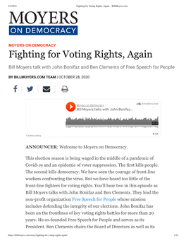 Fighting for Voting Rights, Again – Billmoyers.Com