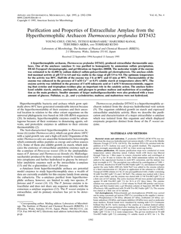 Purification and Properties of Extracellular Amylase from The