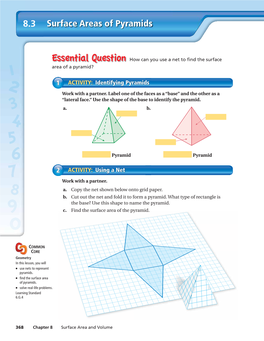 Surface Areas of Pyramids