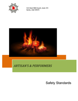 Artisan's & Performers Safety Standards Manual