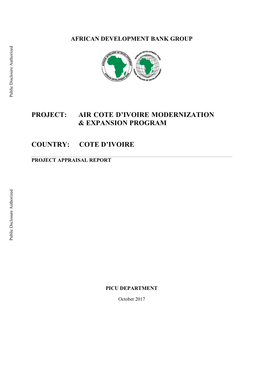 Project: Air Cote D'ivoire Modernization & Expansion Program Country