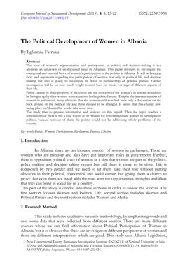 The Political Development of Women in Albania