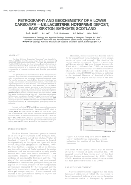 Petrography and Geochemistry of a Lower Ii - --- Deposit, East Kirkton, Bathgate, Scotland R.A.R