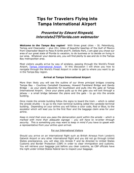 Tips for Travelers Flying Into Tampa International Airport