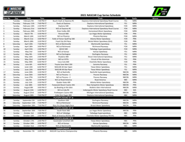 If You Would Like a Printable 2021 NASCAR Cup Series Schedule