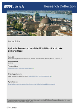 Hydraulic Reconstruction of the 1818 Giétro Glacial Lake Outburst Flood