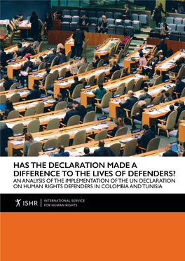 Has the Declaration Made a Difference to the Lives Of