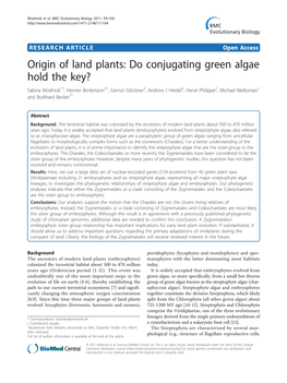 Origin of Land Plants