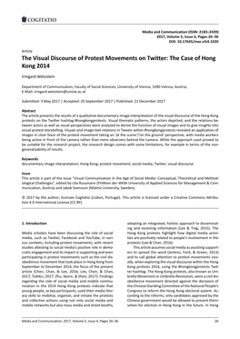 The Visual Discourse of Protest Movements on Twitter: the Case of Hong Kong 2014