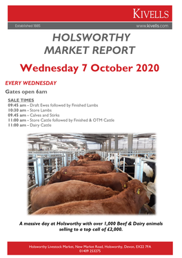 Holsworthy Market Report