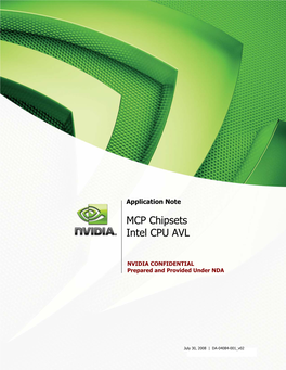 MCP Chipsets Intel CPU AVL