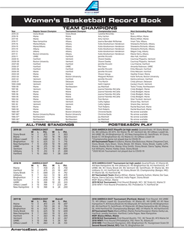 Women's Basketball Record Book